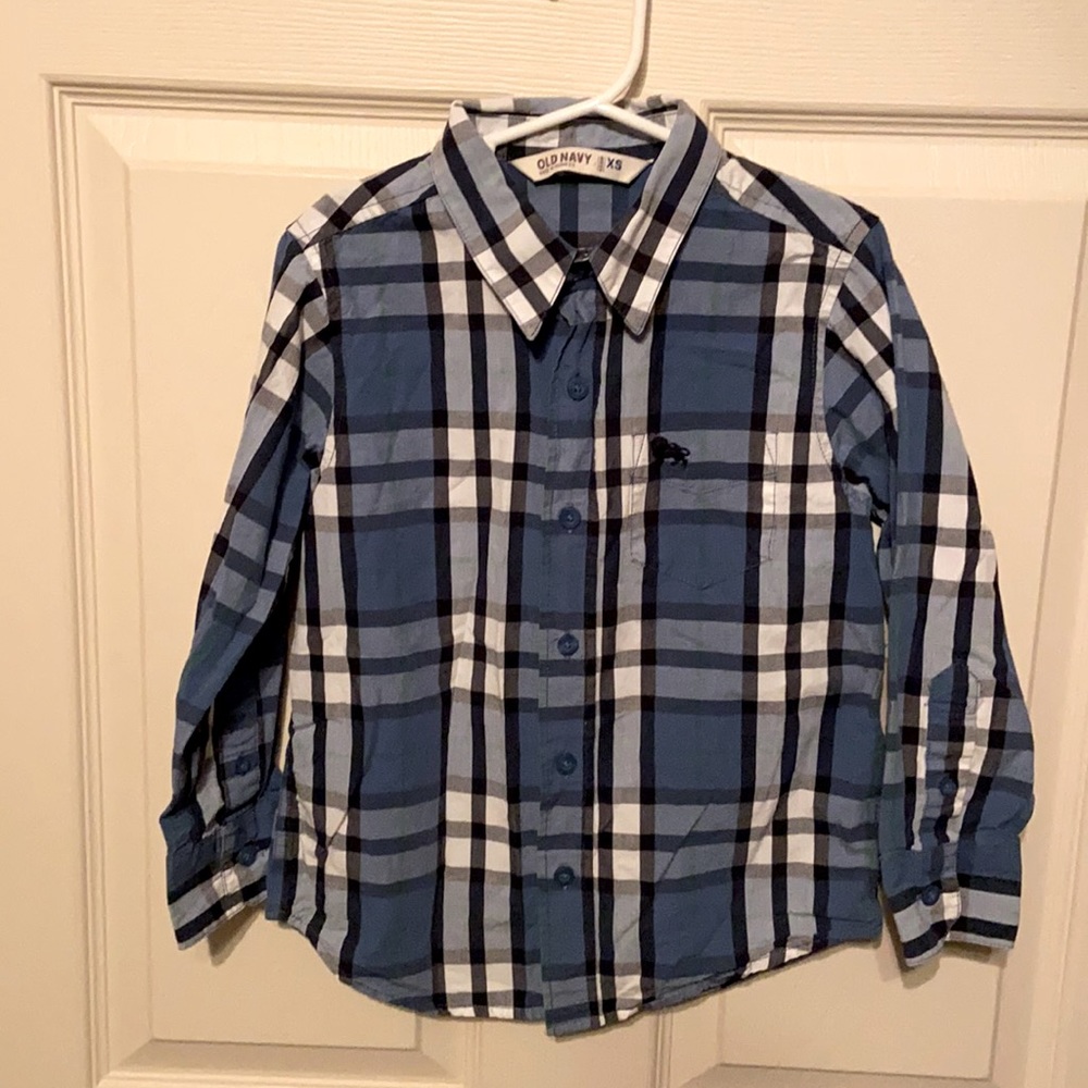 Old navy boys plaid dress shirt